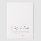 Modern Script Photo Overlay Wedding Vellum Uitnodigingen (Voorkant)