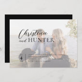 Modern Script Photo QR Code Weddenschap Kaart (Voorkant / Achterkant)