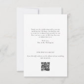 Modern Script Photo QR Code Wedding Bedankkaart (Achterkant)