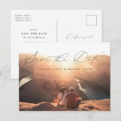 Modern Script Photo Save the Date Briefkaart (Voorkant / Achterkant)