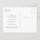 Modern Script Photo Save the Date Briefkaart (Achterkant)