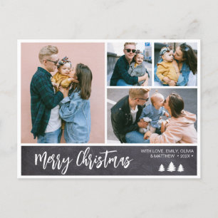 Modern Script Photo Snowy kerstBriefkaart Feestdagenkaart