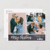 Modern Script Photo Snowy kerstBriefkaart Feestdagenkaart (Voorkant / Achterkant)