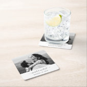 Modern Script Photo Weddennames Date Party Kartonnen Onderzetters (Insitu)