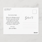 Modern Script Photo Weddenschap Bedankt Briefkaart (Achterkant)