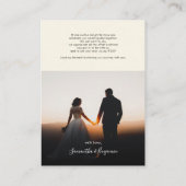 Modern Script Photo Weddenschap Bedankt Visitekaartje (Achterkant)