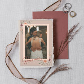 Modern Script Photo Weddenschap floral Bedankt