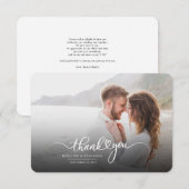 Modern Script Photo Wedding Bedankkaart (Voorkant / Achterkant)