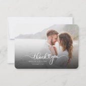 Modern Script Photo Wedding Bedankkaart (Voorkant)