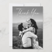 Modern Script Photo Wedding Bedankkaart (Voorkant)