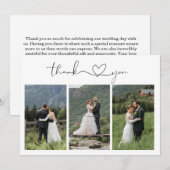 Modern Script Photo Wedding Bedankkaart (Voorkant / Achterkant)