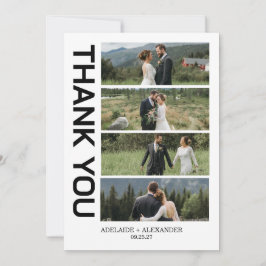 Modern Script Photo Wedding Bedankkaart