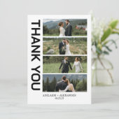 Modern Script Photo Wedding Bedankkaart (Staand voorkant)