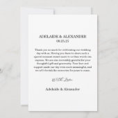 Modern Script Photo Wedding Bedankkaart (Achterkant)