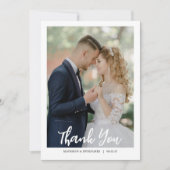 Modern Script Photo Wedding Bedankkaart (Voorkant)