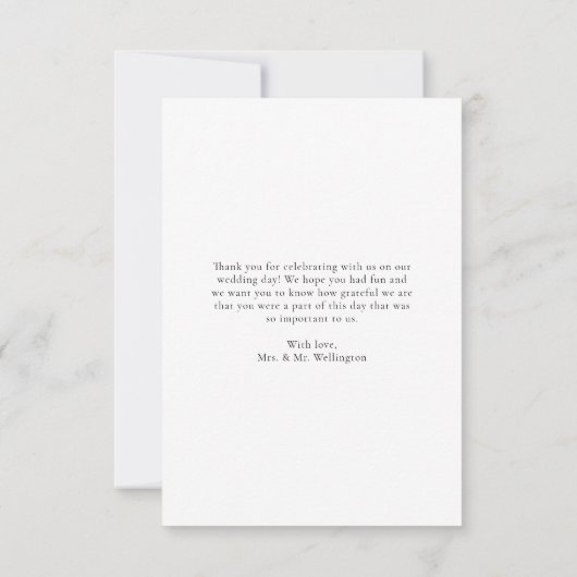 Modern Script Photo Wedding Bedankkaart (Achterkant)