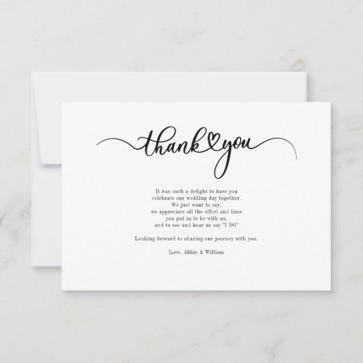 Modern Script Photo Wedding Bedankkaart (Achterkant)