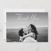 Modern Script Photo Wedding Bedankkaart (Voorkant)