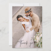 Modern Script Photo Wedding Bedankkaart (Voorkant)