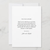 Modern Script Photo Wedding Bedankkaart (Achterkant)