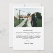 Modern Script Photo Wedding Bedankkaart (Achterkant)