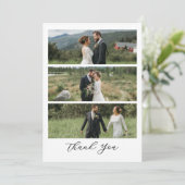 Modern Script Photo Wedding Bedankkaart (Staand voorkant)