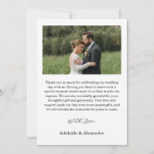 Modern Script Photo Wedding Bedankkaart (Achterkant)