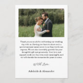 Modern Script Photo Wedding Bedankkaart (Achterkant)