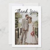 Modern Script Photo Wedding Bedankkaart (Voorkant)