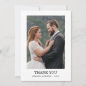 Modern Script Photo Wedding Bedankkaart (Voorkant)