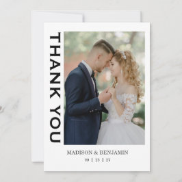 Modern Script Photo Wedding Bedankkaart