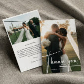 Modern Script Photo Wedding Bedankkaart