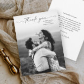 Modern Script Photo Wedding Bedankkaart