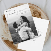 Modern Script Photo Wedding Bedankkaart