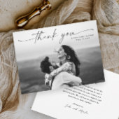 Modern Script Photo Wedding Bedankkaart