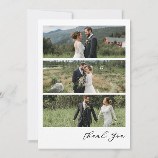 Modern Script Photo Wedding Bedankkaart (Voorkant)