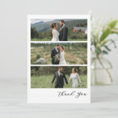 Modern Script Photo Wedding Bedankkaart (Staand voorkant)