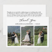 Modern Script Photo Wedding Bedankkaart (Voorkant / Achterkant)