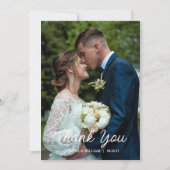 Modern Script Photo Wedding Bedankkaart (Voorkant)