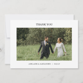 Modern Script Photo Wedding Bedankkaart