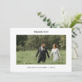Modern Script Photo Wedding Bedankkaart (Staand voorkant)
