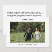 Modern Script Photo Wedding Bedankkaart (Voorkant / Achterkant)