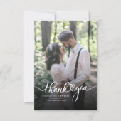 Modern Script Photo Wedding Bedankkaart (Voorkant)