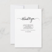 Modern Script Photo Wedding Bedankkaart (Achterkant)