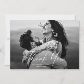 Modern Script Photo Wedding Bedankkaart (Voorkant)