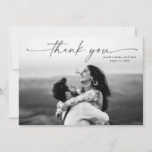 Modern Script Photo Wedding Bedankkaart (Voorkant)