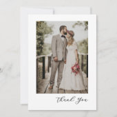 Modern Script Photo Wedding Bedankkaart (Voorkant)