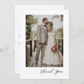 Modern Script Photo Wedding Bedankkaart (Voorkant / Achterkant)