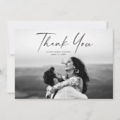Modern Script Photo Wedding Bedankkaart (Voorkant)