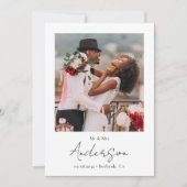 Modern Script Photo Wedding Bedankkaart (Voorkant)